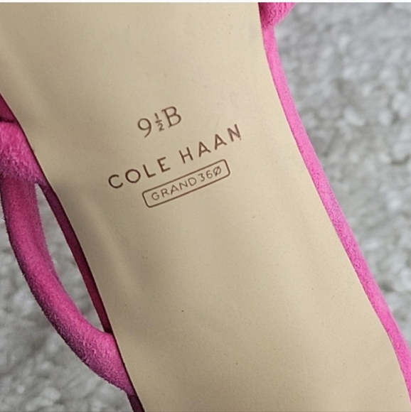 COLE HAAN ADELLE  PInk Suede Strappy Heels Size 9.5 - Picture 11 of 16